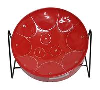 Miniature Steelpan (Steel Drum) 12 Inch Diameter 11 Notes with Instructional Book with Music from Trinidad & Tobago - Red