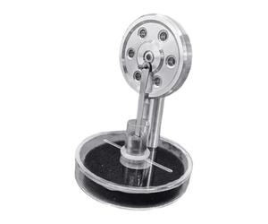 Miniature Stirling Engine Model Metal Construction Runs on Hot Beverage or Ice for Physics Learning and Workplace Fun Zinc Alloy Flywheel