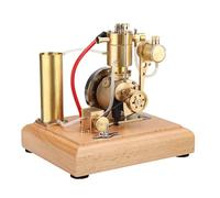 Miniature Stirling Engine Model, Water-Cooled with Cooling Water Tank and Circulating Gear Pump, Collectible Physical Model for Adults