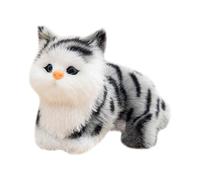 Miniature Stuffed Cat Plush Toy | Cute Cat Doll 7.09 Inch | Meow Toy Sounds | Cat Decorative Figure for Home and Car | Perfect Tabletop Display Stand & Supp