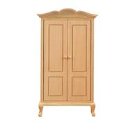 Miniature Sturdy Wood Wardrobe Model Tiny Furniture Portable For Dollhouses Decoration 1 12 Scale Kids Toy Accessory Wood Toy Cabinet
