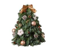 Miniature Table Christmas Tree, Artificial Pine with Bow | Christmas Tree for Table Holiday Decoration, for Indoor Outdoor Bedroom, Kitchen, Farmhouse, Office, School, Dorm, Garden, Yard
