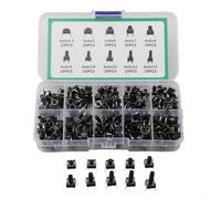 Miniature Tact Switch Set 200 Pieces 4 Pin Through Hole Push Button Assortment 6x6mm Various Heights for Electronics Repair
