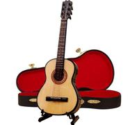 Miniature Things,Guitar Decor, Mini Guitar, 3.9 inch Tiny Guitar Wooden Miniature Guitar with Stand and Case Collectible Toy Guitar for Dollhouse Home Decor Style2