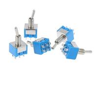 Miniature Toggle Switch Double Pole Double Throw ON-ON 120VAC 6A 1/4 Inch Mounting MTS-202 10Pcs