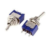 Miniature Toggle Switch Single Pole Double Throw ON-ON 120VAC 6A 1/4 Inch Mounting MTS-102 5Pcs