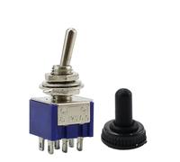 Miniature Toggle Switch Single Pole Double Throw SPDT ON-OFF-ON ON-ON 120VAC 6A 1/4 Inch Mounting MTS-102 103 202 5/10Pcs(202 With Cap,10pcs)