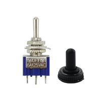 Miniature Toggle Switch Single Pole Double Throw SPDT ON-OFF-ON ON-ON 120VAC 6A 1/4 Inch Mounting MTS-102 103 202 5/10Pcs(103 With Cap,10pcs)