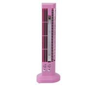 Miniature Tower Bladeless Fan, 2 Speeds Cool Air Supply Tower Fan Small Quiet Bladeless Tower Conditioner with LED Night Light for Indoor Home Desktop (Pink)