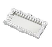 Miniature Toy House Mirror - Resin Art Furniture, Decorative Mirrors for Wall, Classic Carved Design for Decoration Toys House Bedroom Scene Wall Tabletop Vanity