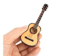 Miniature Toys Worlds Smallest Decor 12×6×4 Miniature Wooden Guitar Model Display Musical Ornaments Craft Home Decor