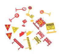 Miniature Traffic Signs Toy 2 Sets Abs Road Sign Models for Boys and Girls | Compact 8pcs Playset, Outdoor and Kindergarten Use, Sturdy Build, Early Education Traffic Awareness
