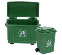 Miniature Trash Can Set 1:12 Scale Dollhouse Plastic Garbage Bin Realistic Model for Micro Scene Sand Table Photo Prop Mini Apartment Decoration