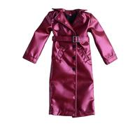 Miniature Trench Coat As A Windbreaker Jacket with Long Sleeves And Open Front, Made of Material, for 1/12" Action Figures for Doll Clothi, violet