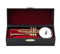 Miniature Trumpet Model, Gold Plated Brass Decorative Replica with Stand for Display Gift Collectors Music Lovers Christmas Birthday Present