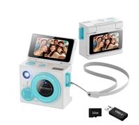 Miniature Two Lens Camera Set 32GB Storage Reversible Display 21Creative Thumb for Content Creator Expert Action