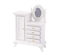 Miniature Vanity Drawer for Dollhouses 1/16 Wooden Chest of Drawers with Drawers Realistic Dressing Table Model Furniture Dollhouse Accessories