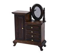 Miniature Vanity Drawer for Dollhouses 1/16 Wooden Chest of Drawers with Drawers Realistic Dressing Table Model Furniture Dollhouse Accessories
