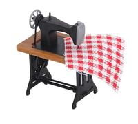 Miniature Vintage Sewing Machine Model, Handmade Furniture Movable Feature Retro Dollhouse Decoration for Home Ornament