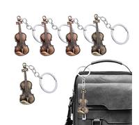 Miniature Violin Keyring, Violin Keyring - 6 x Miniature Metal Pendants | Purse Bag Car Key Backpack Charm Pendant Key Chain Vintage Creative Fashion Accessories for