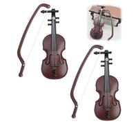 Miniature Violin, Tiny Mini Wooden Painted Surface Simulation Violin Toy Model Worlds Smallest for Dollhouse Decorating Home Office Decor Gift Birthday Christmas Secret Santa Joke Funny Craft
