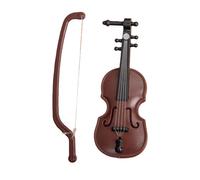 Miniature Violin, Worlds Smallest Violin - Brown Tiny Violin with Bow Stand Support, Musical Ornament Toy Gifts for Decorating Dollhouse Home Offices, White Day