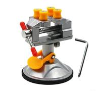Miniature Vise with Suction Base | 360° Rotatable Aluminum Alloy Table Vice for Jewelry Making | Craft Model Building | Electronics Repair and Hobby Work | Red or Yellow(With Screws)
