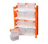 Miniature Warehouse Storage Rack and Boxes for Kids Role Play Game and Creative Doll House Scene Display Decoration Doll House Storage Shelf