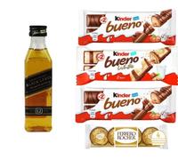 Miniature Whisky |Kinder Chocolate Gifts |Mini Whiskey Gifts | Christmas Gifts | Birthday Gifts | Luxury Gifts| (Johnnie Walker Black Label 12 Year Whisky)