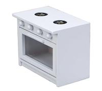 Miniature White Wooden Dollhouse Stove, 1:12 Scale Dollhouse Kitchen Appliance, Pretend Play Oven with Two Burner Design, Kitchen Accessory for 1/12 Dollhouses
