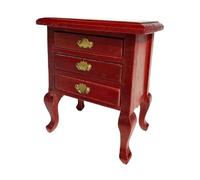 Miniature Wooden Bedside Table With Curved Legs And Storage Drawer For 1/12 Scale Dollhouses Accessories Miniature Vintage Curved Leg Nightstand