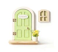 Miniature Wooden Fairy Door - Sparks Imagination & Magic | Nordīc Style Door With Realistic Details | For Kids, Princess Room, Bedroom, Playroom, Nursery, Kindergarten, Classroom