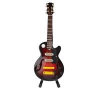 Miniature Wooden Guitar Model, 5.5 Inch Tilia Handcrafted Electric Guitar Display with Included Packaging for Home Office Decor
