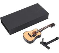 Miniature Wooden Guitar Model with Stand - Handcrafted Musical Instrument Ornament for Desk, Home, Office, and Gift Display - 1/4 Scale Guitar Replica, Perfect for Collectors(16cm)
