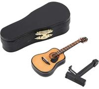 Miniature Wooden Guitar Model with Stand - Handcrafted Musical Instrument Ornament for Desk, Home, Office, and Gift Display - 1/4 Scale Guitar Replica, Perfect for Collectors(10CM)