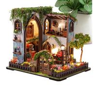 Miniature Wooden Home Kit Warm Light Realistic Creative Wooden | Home Building Room Template Puzzle Office Decor Living Room Lounge Studio Bookcase Wardrobe