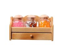 Miniature Wooden Jar Organizers 1/12 Scale Dollhouses Furniture Retro Kitchen Decors MultiPurpose Display Shelf Dollhouses Kitchen Model Shelf