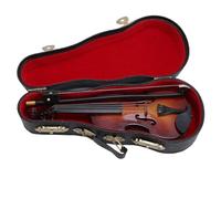 Miniature Wooden Violin Model, 14cm Exquisite Musical Instrument Decorative Ornament for Home and Office Desk
