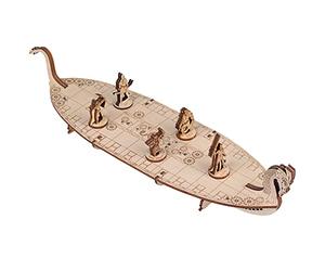 Miniatures Viking Longship Wood Laser Cut 1 Inch Square Grid Ship Battle Map for D&D, Dungeons and Dragons, Pathfinder or Other Tabletop RPG