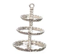 Miniatures World Dolls House 3 Tier Silver Afternoon Tea Cake Stand 1:12 Dining Room Accessory
