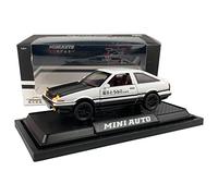 MiniAuto Initial D 1:30 Scale Trueno AE86 Sprinter Alloy Diecast Model Pop-up Headlights (White & Black)