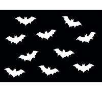Miniblings 10X Patch Hotfix Iron On Motif 35mm Velvety Flock Film Vampire Bat, Color:black