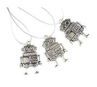 Miniblings 3 Pieces Christmas Tree Ornament Decorations Decoration Robot Silver Robots