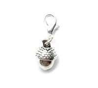 Miniblings Acorn Charm - Handmade Fashion Jewelery I Hazelnuts Nut Nuts Acorns Oak Forest Nature Silver - Zipper Pendant Charm