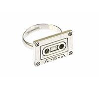 Miniblings Cassette Tape Ring DJ Musicmusician Mix Tape Tape Silver