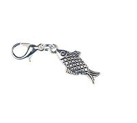 Miniblings Fish Ceckered Charm Pendant Trout Silver