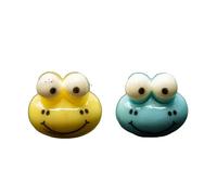 Miniblings Frog Head Stud Earrings, Pond, Frog, Frog Prince, Colourful, Handmade Fashion Jewellery, Earrings