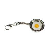 Miniblings Frying Pan Fried Egg Charm Pendant for Bracelet Cooking Silver