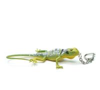 Miniblings Gecko Gekko Lizard Key Ring Chain Salamander Green Stripes