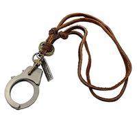 Miniblings Handcuff Necklace Leatherette Police Handcuffs Bronze Brown